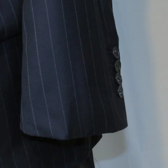 Brooks Brothers Current Custom Made Navy Striped Two Button Suit 44R NWOT